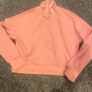 Women’s coral quarter -Zip Pullover Sweatshirt